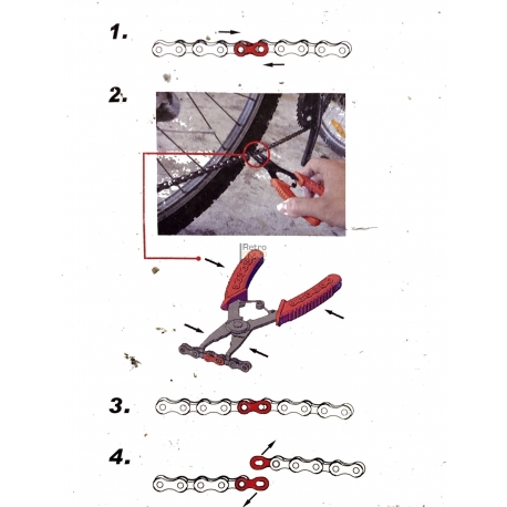 Pince pour attache rapide de chaine type vélo